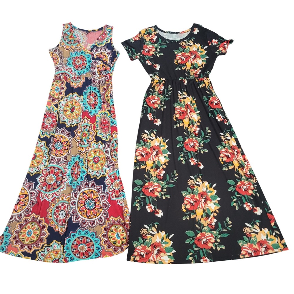 Unbranded XL Maxi Dress Bundle Womens Floral Mandala Boho Summer 2pk